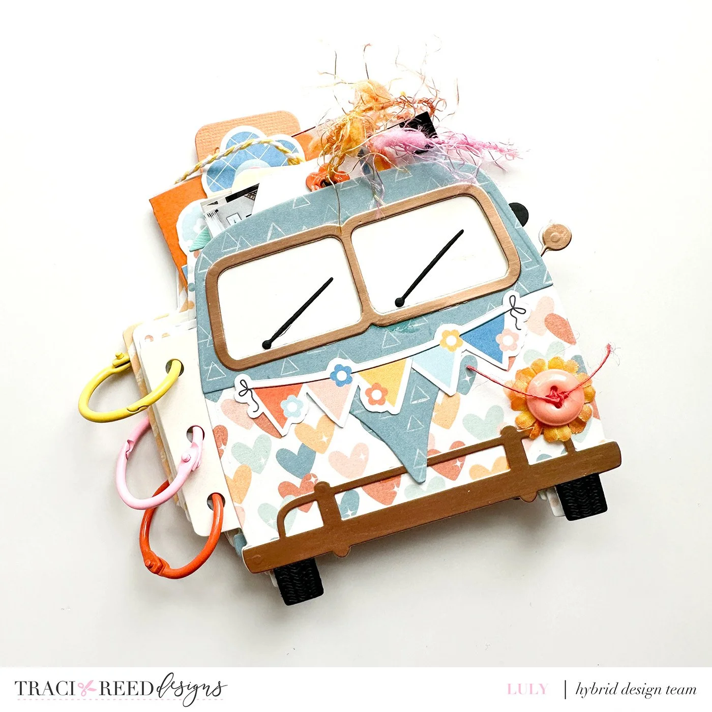 Adorable VW Bug Mini Album featuring the Flower Child Collection